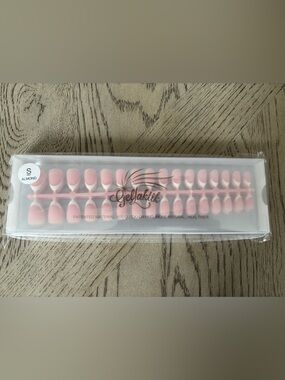 French Tip Gel Nail Tips with 5 Strips, 16 Sizes. Almond Shape. Small-2 packs